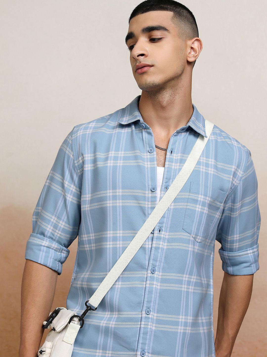 

Highlander Men Checked Casual Shirt, Blue