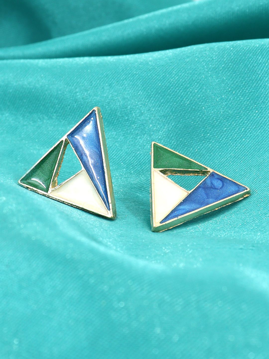 

Krelin Stainless Steel Triangle Shaped Stud Earrings, Blue