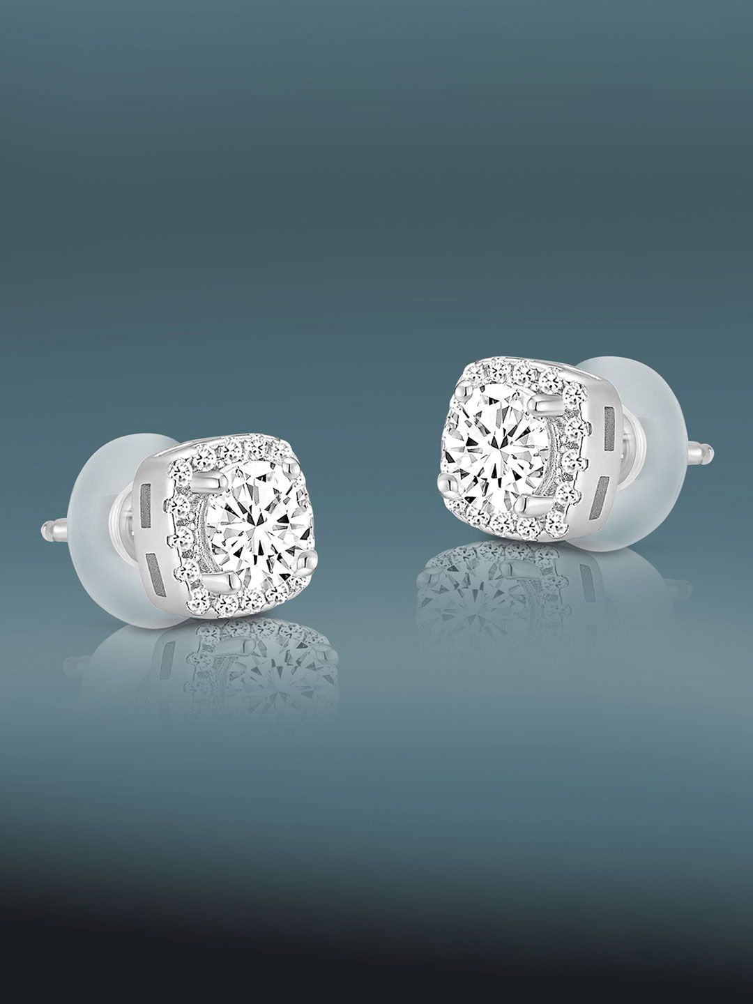 

Peora Silver Plated Cubic Zirconia Studded Studs
