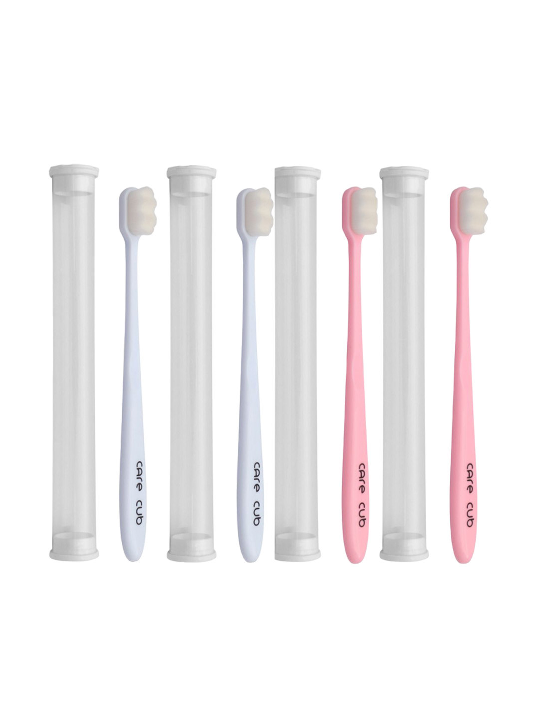 

CARE CUB Set Of 4 Zig Zag Ultra Soft Nano 10,000 Bristles Toothbrush - White & Pink