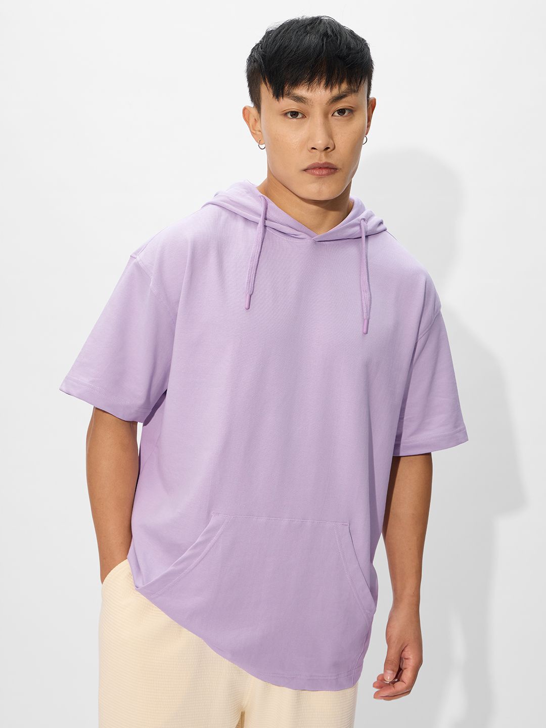 

The Souled Store Men Hooded T-shirt, Lavender