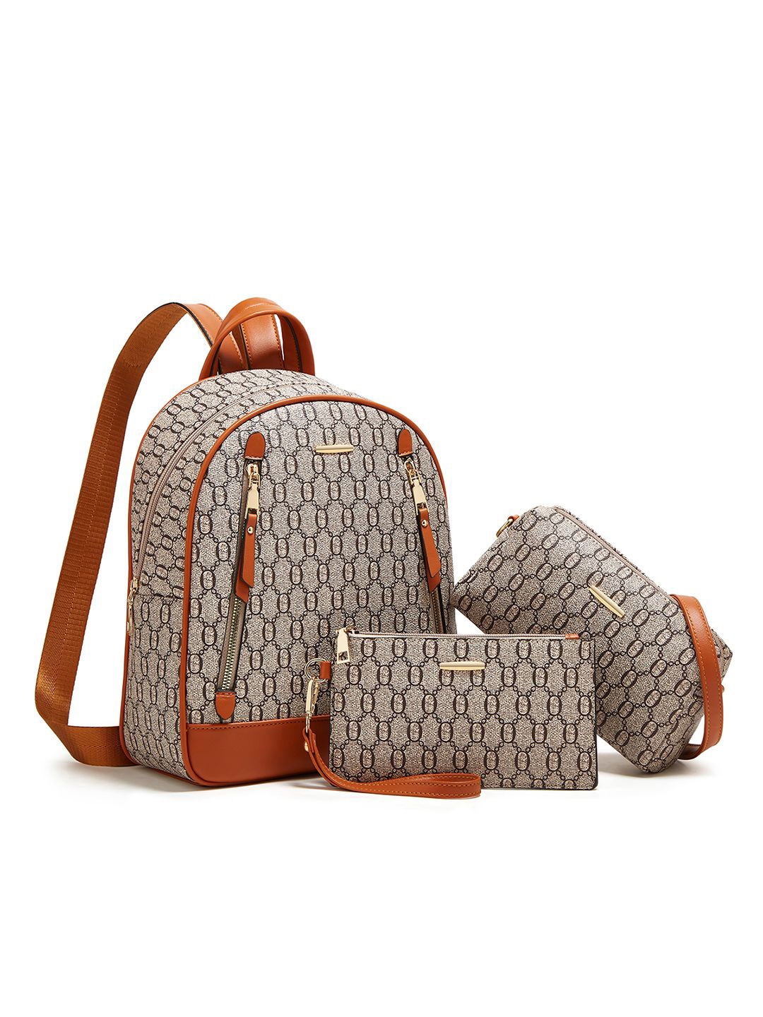 

RAVE Women Pack Of 3 Geometric Backpack, Grey
