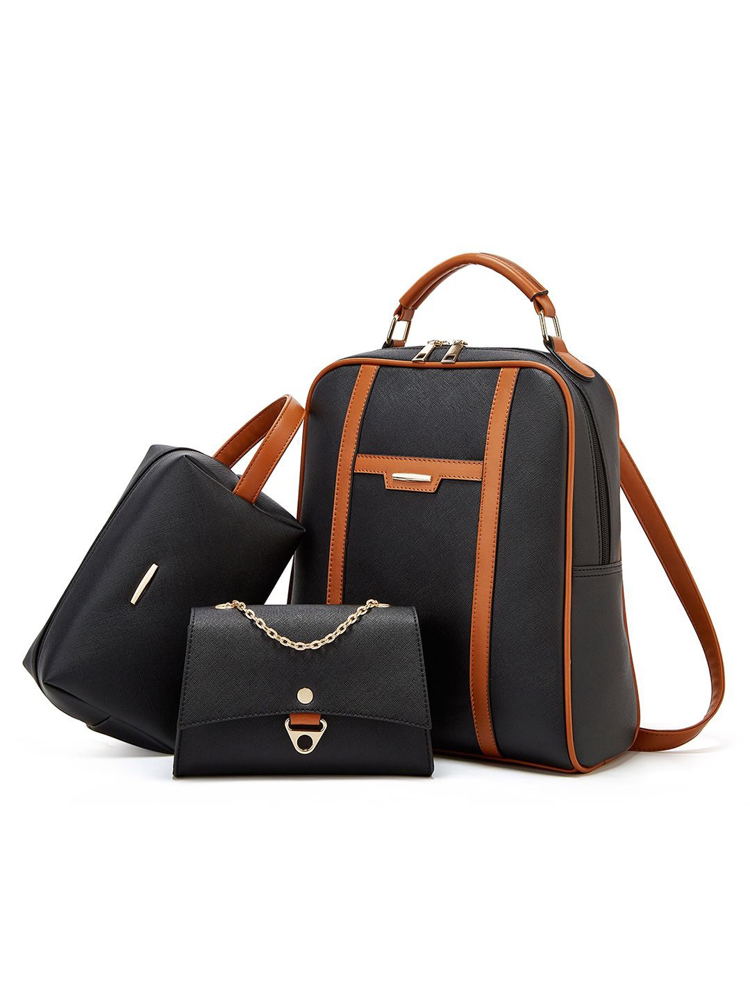 

RAVE Women Pack Of 3 Backpack, Black