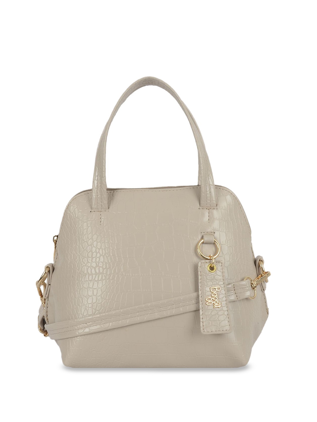 

Baggit Women Textured Structured Satchel Bag, Beige