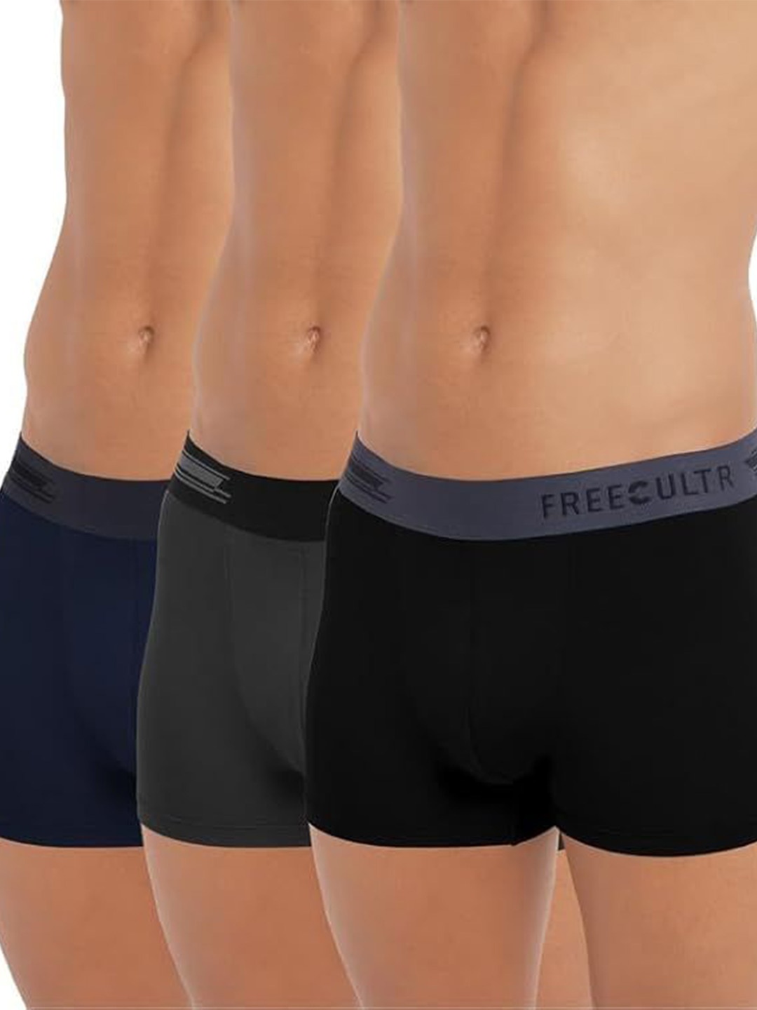 

FREECULTR Pack Of 3 Anti Bacterial Micromodal Trunks FC-XT-T-AG-PB-POB-XXXL, Black