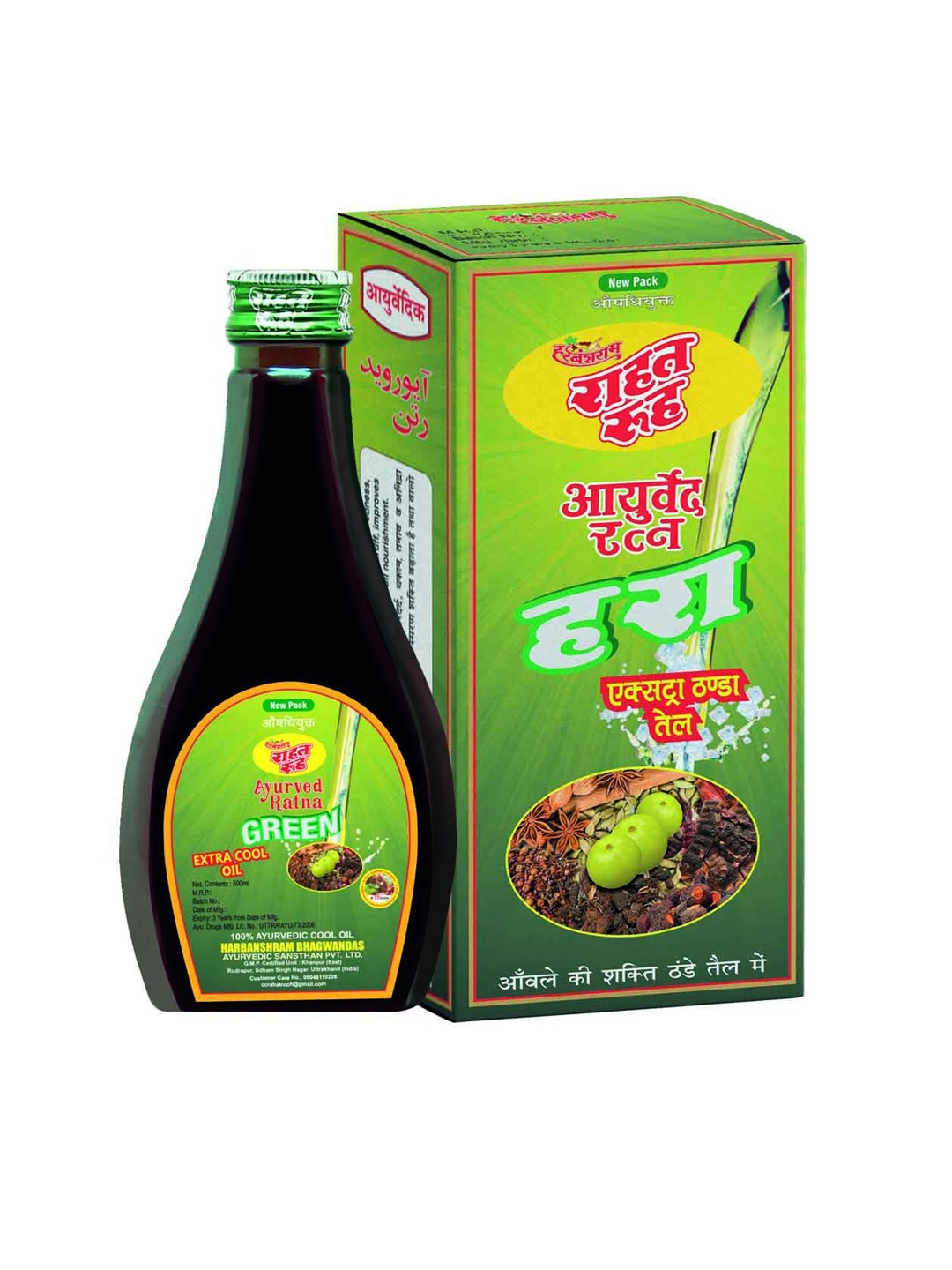 

RAHAT ROOH Green Ayurveda Ratna Hair Oil - 500 ml, Black