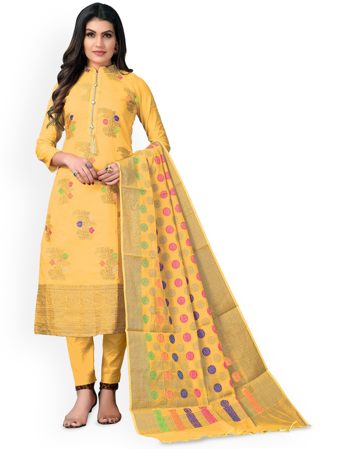 

Maroosh Ethnic Motifs Woven Design Unstitched Dress Material, Yellow