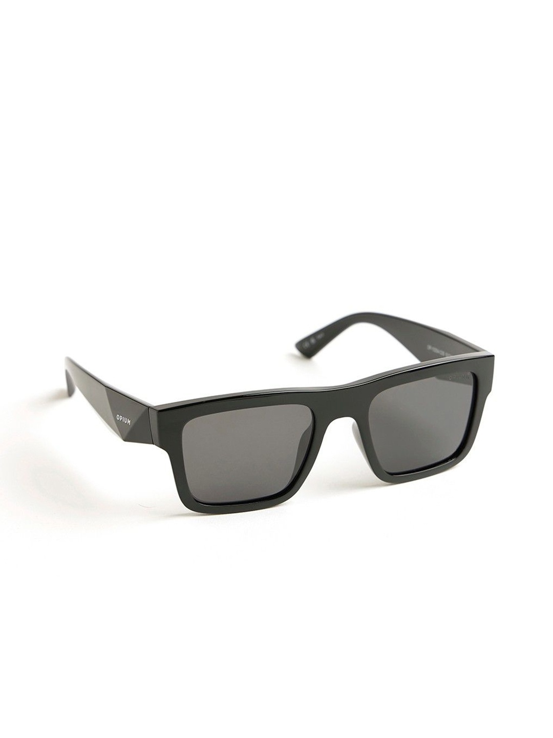

OPIUM Men Rectangle Sunglasses with Polarised and UV Protected Lens, Black