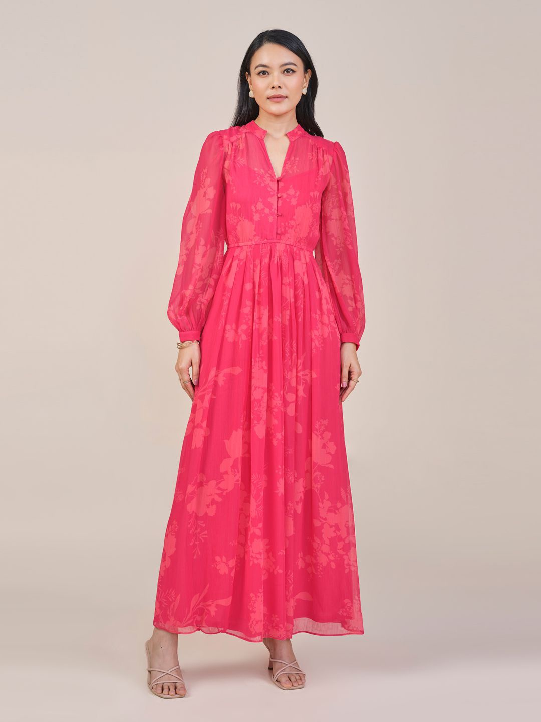

AND Women Floral Printed Maxi Dress, Pink