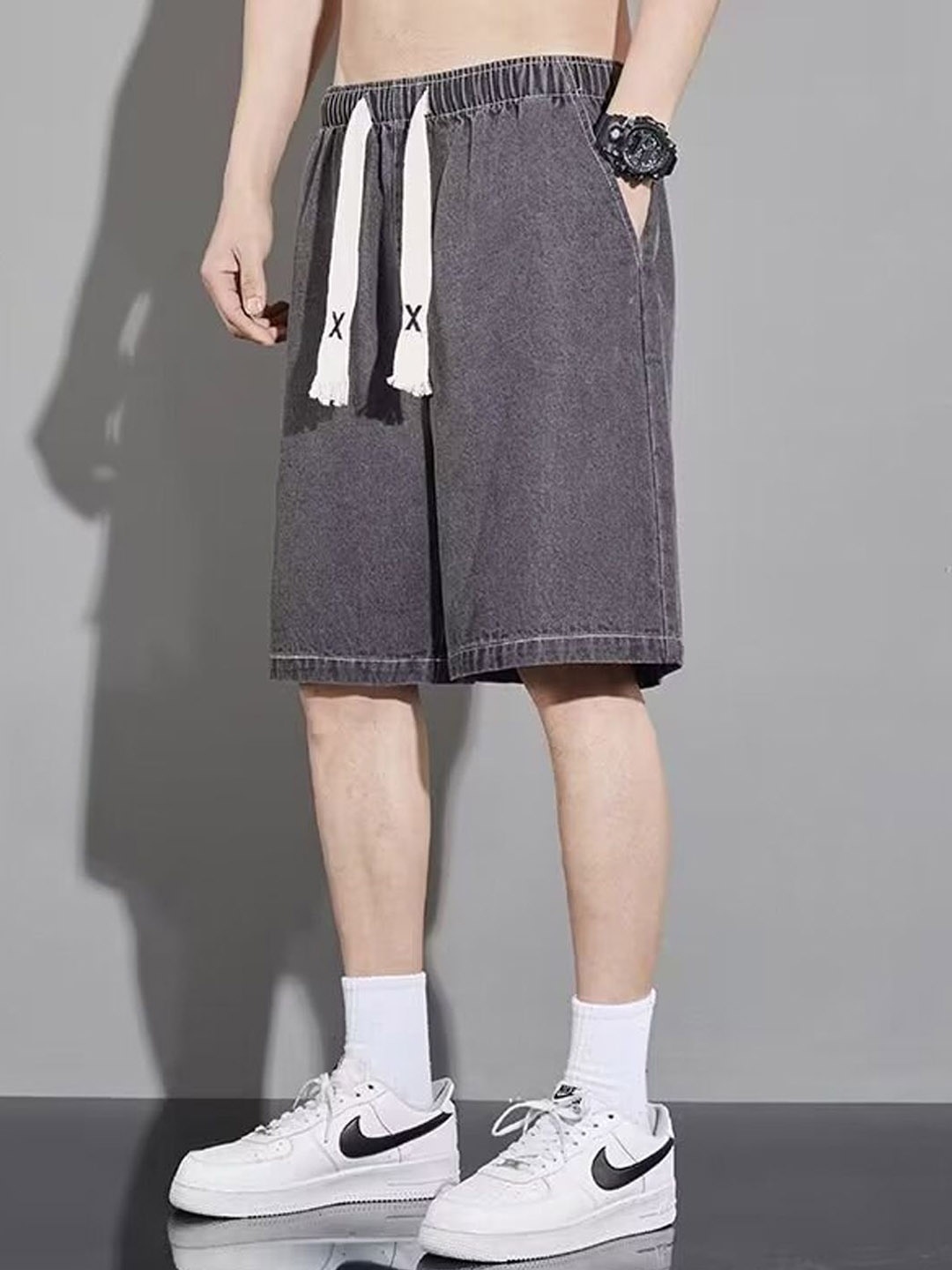 

StyleCast Men Regular Fit Cotton Shorts, Grey