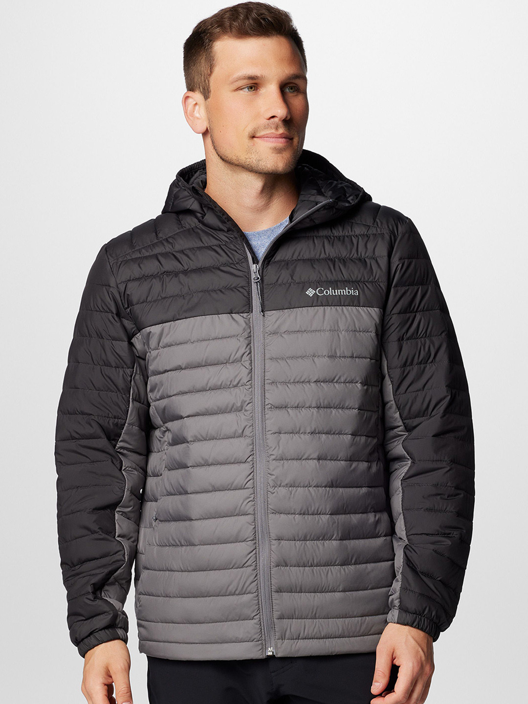 

Columbia Men Hooded Colourblocked Sports Padded Jacket, Grey