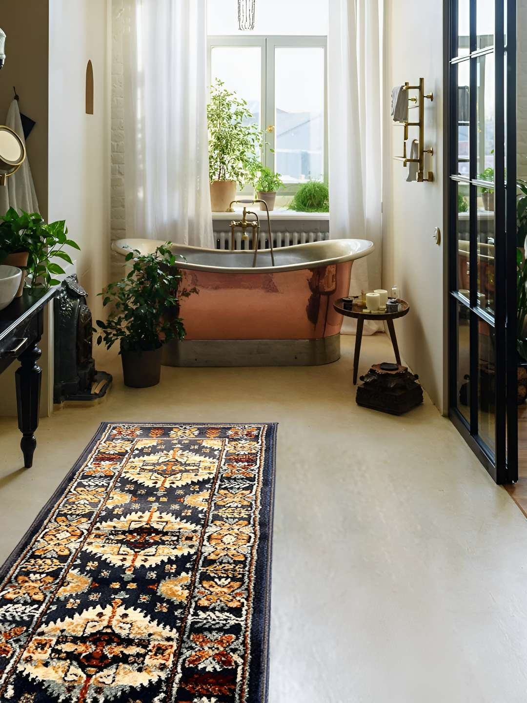 

Sapana Carpet-Mats Navy Blue & Beige Printed Floor Runner