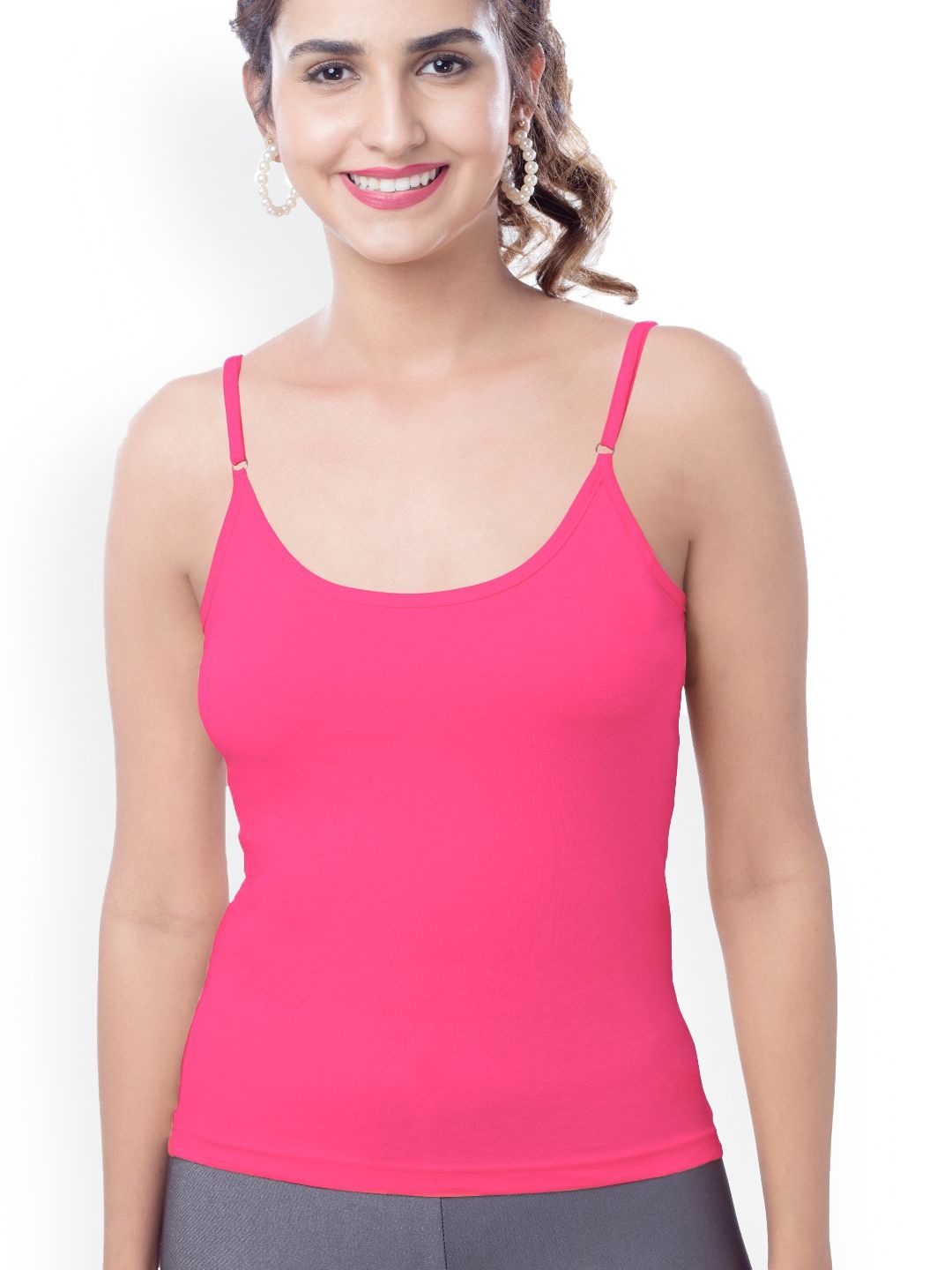 

BRIDA LADIES INNERWEAR Shoulder Strap Cotton Camisoles, Pink
