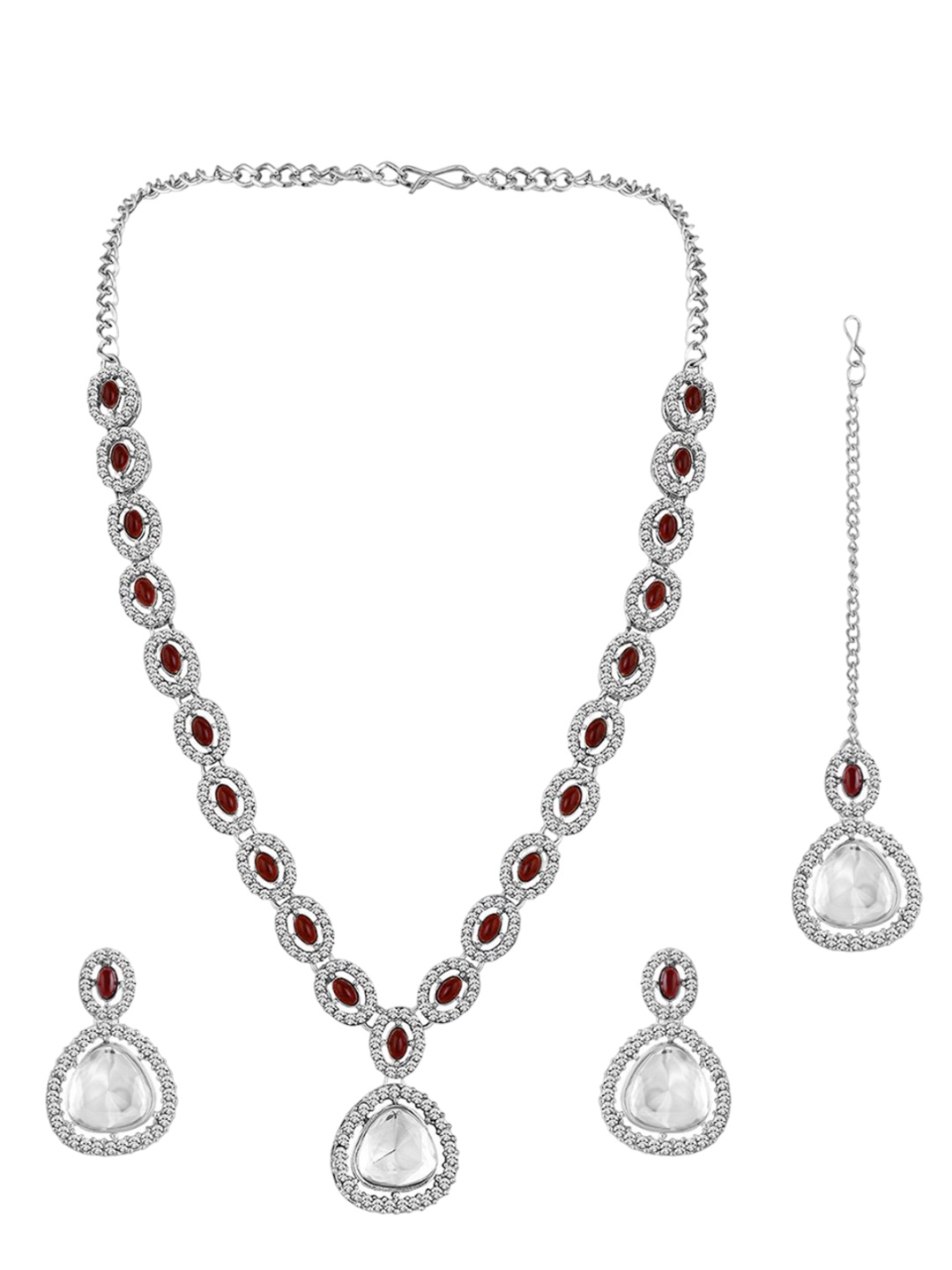 

Peora Silver Plated & Cubic Zirconia Studded Jewellery Set