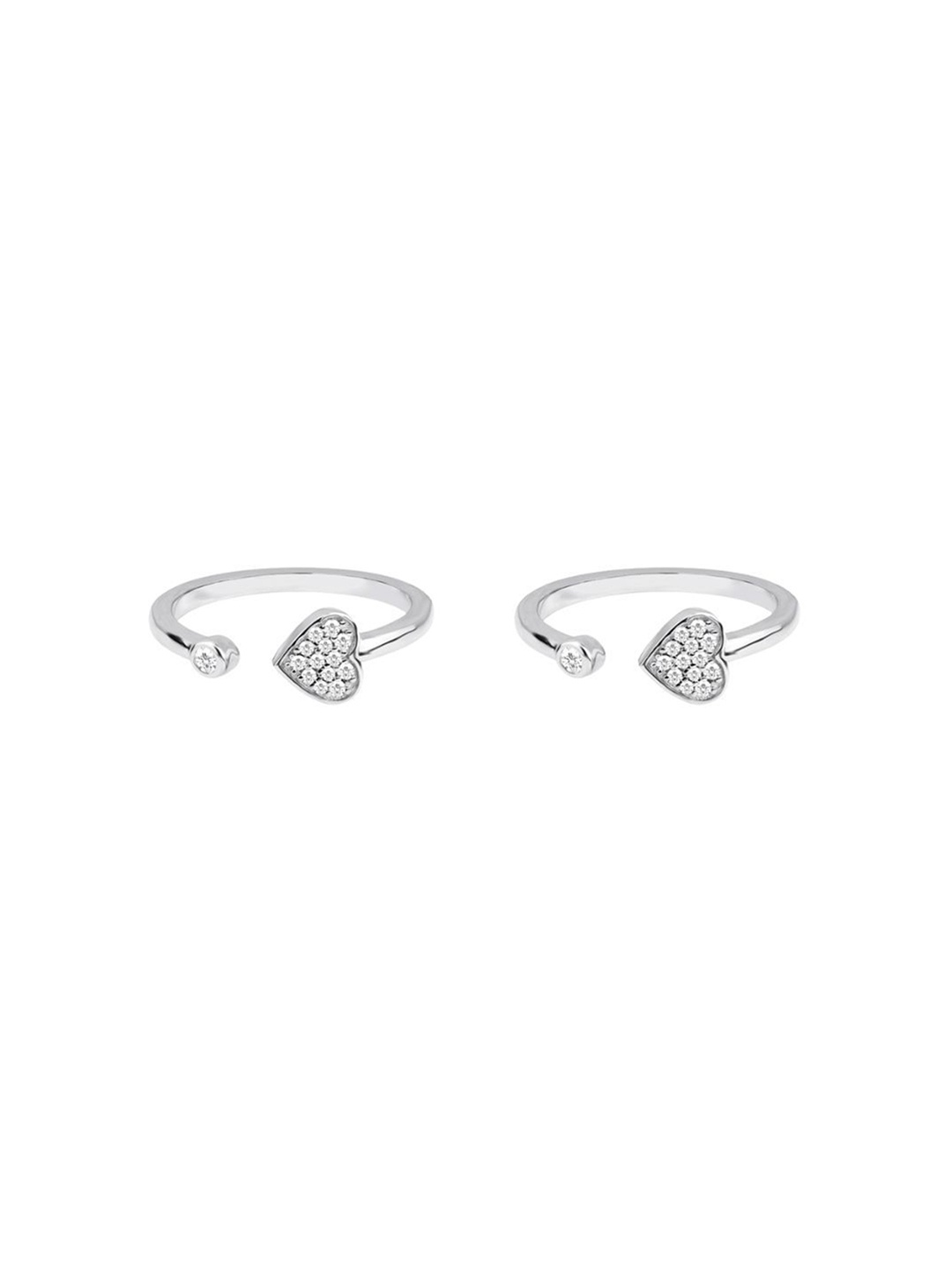 

Nistra Silver-Plated Toe Rings, Rose gold