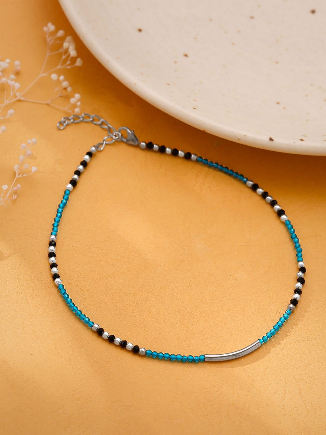 

GIVA 925 Sterling Silver Rhodium-Plated Single Anklet