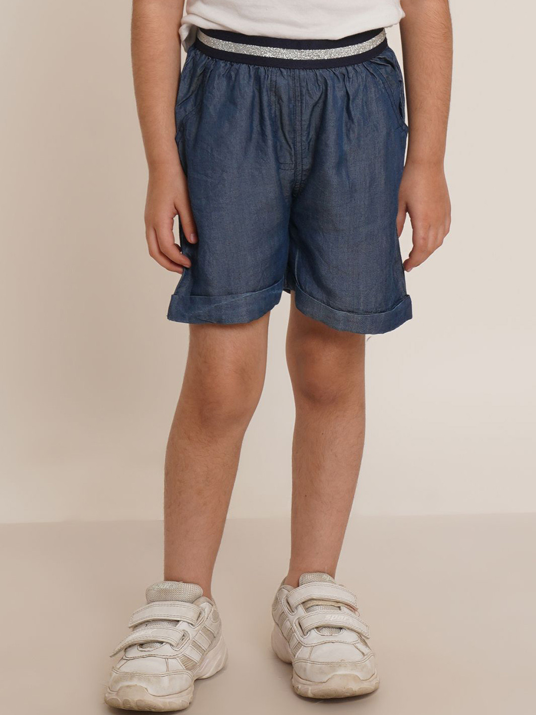 

Creative Kids Girls Regular Fit Denim Shorts, Navy blue