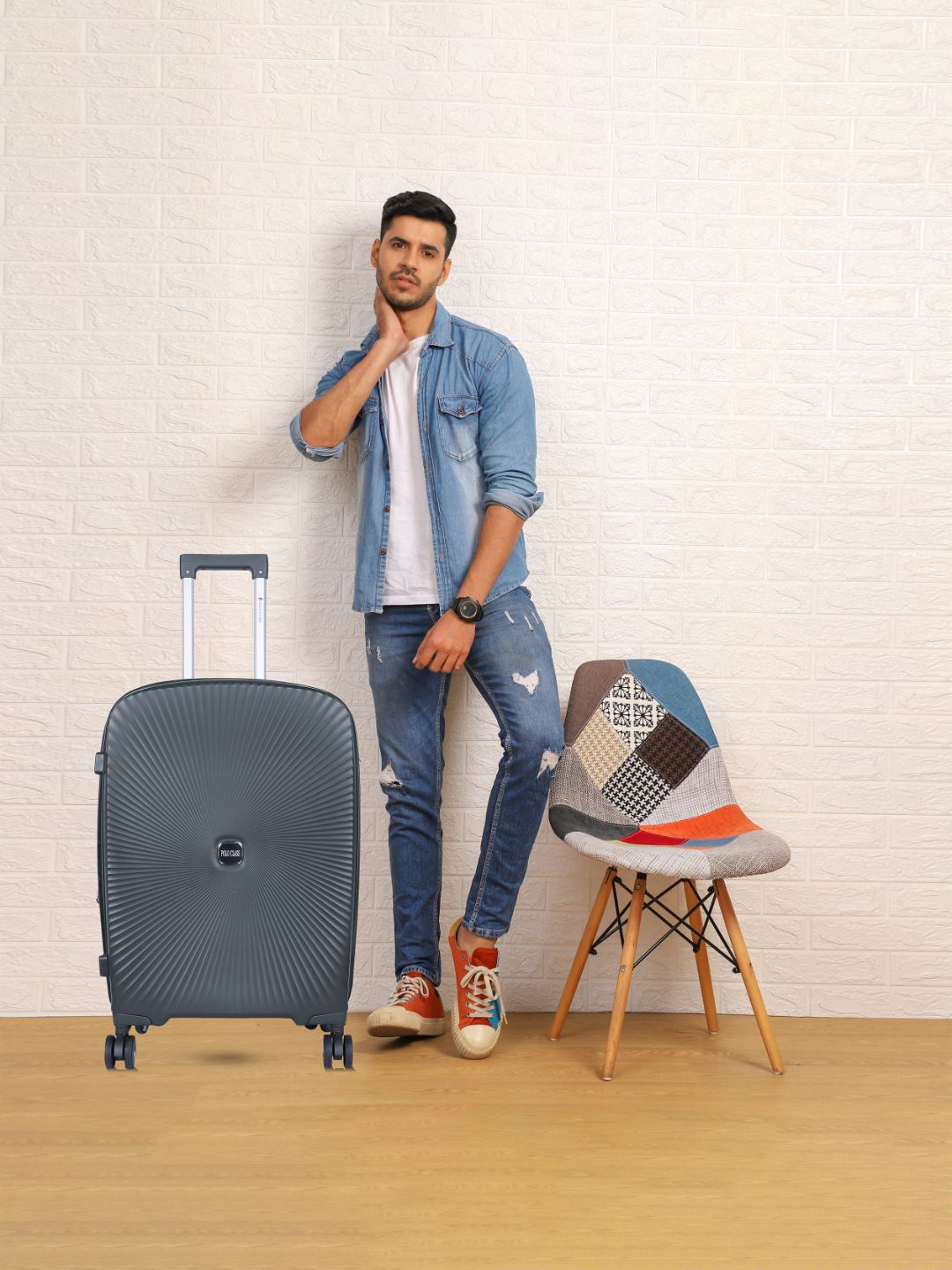 

Polo Class Set Of 3 Textured Hard-Sided Trolley Suitcase, Grey