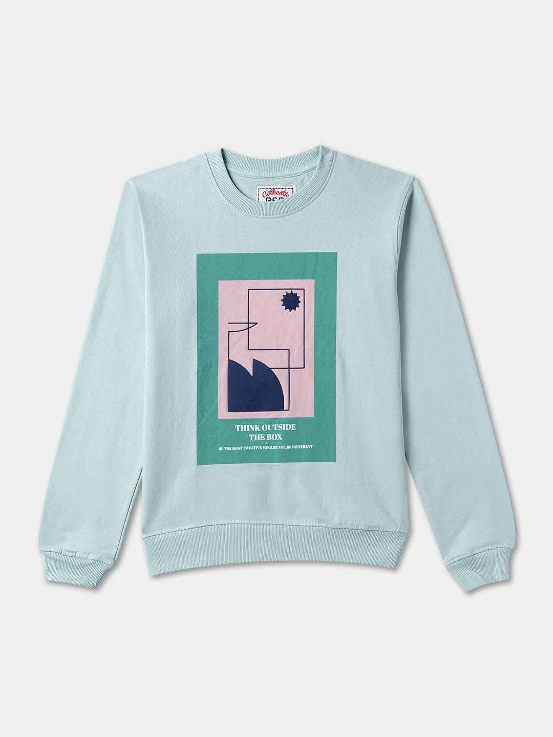 

R&B Boys Printed Cotton Sweatshirt, Green