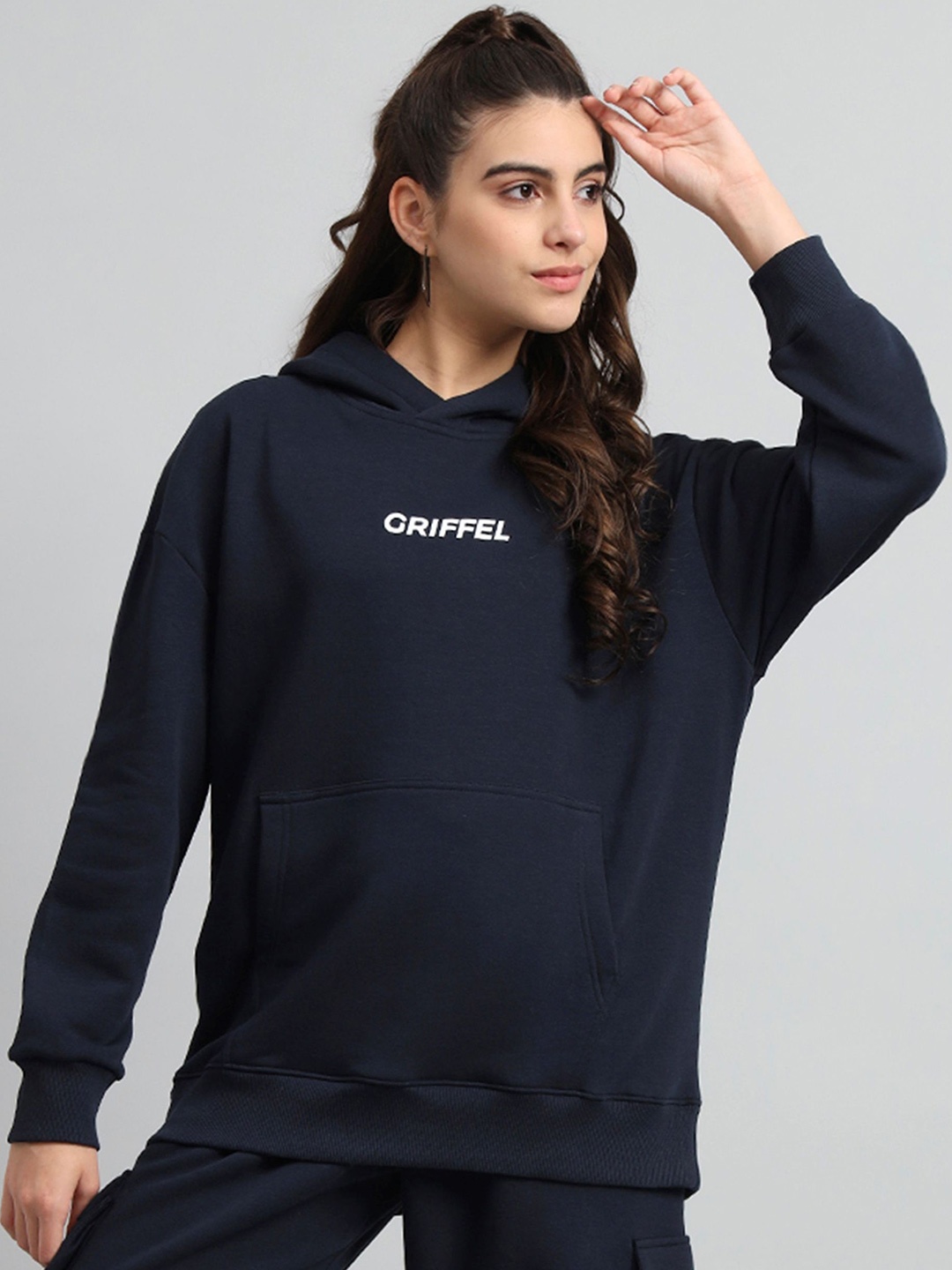 

GRIFFEL Women Hooded Pullover Sweatshirt, Navy blue