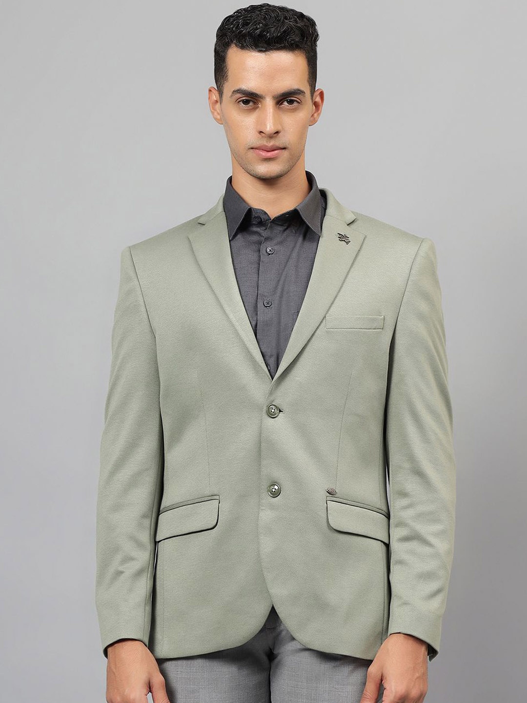 

Cantabil Notched Lapel Slim Fit Single Breasted Blazer, Green