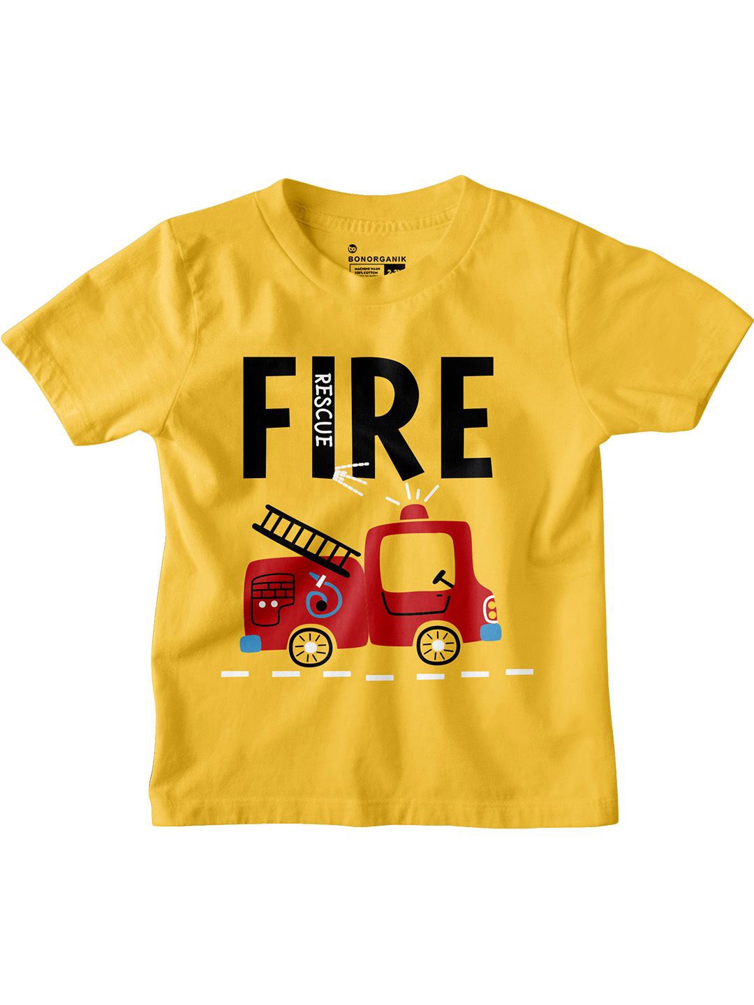 

BonOrganik Boys Typography Printed T-shirt, Yellow