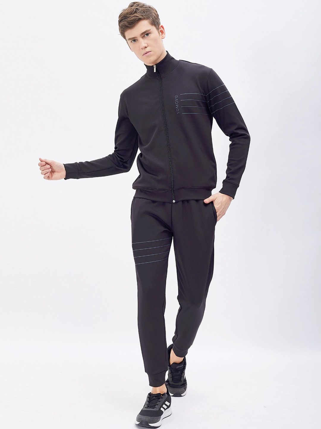 

Sweet Dreams Men Mock Collar Mid Rise Tracksuits, Black
