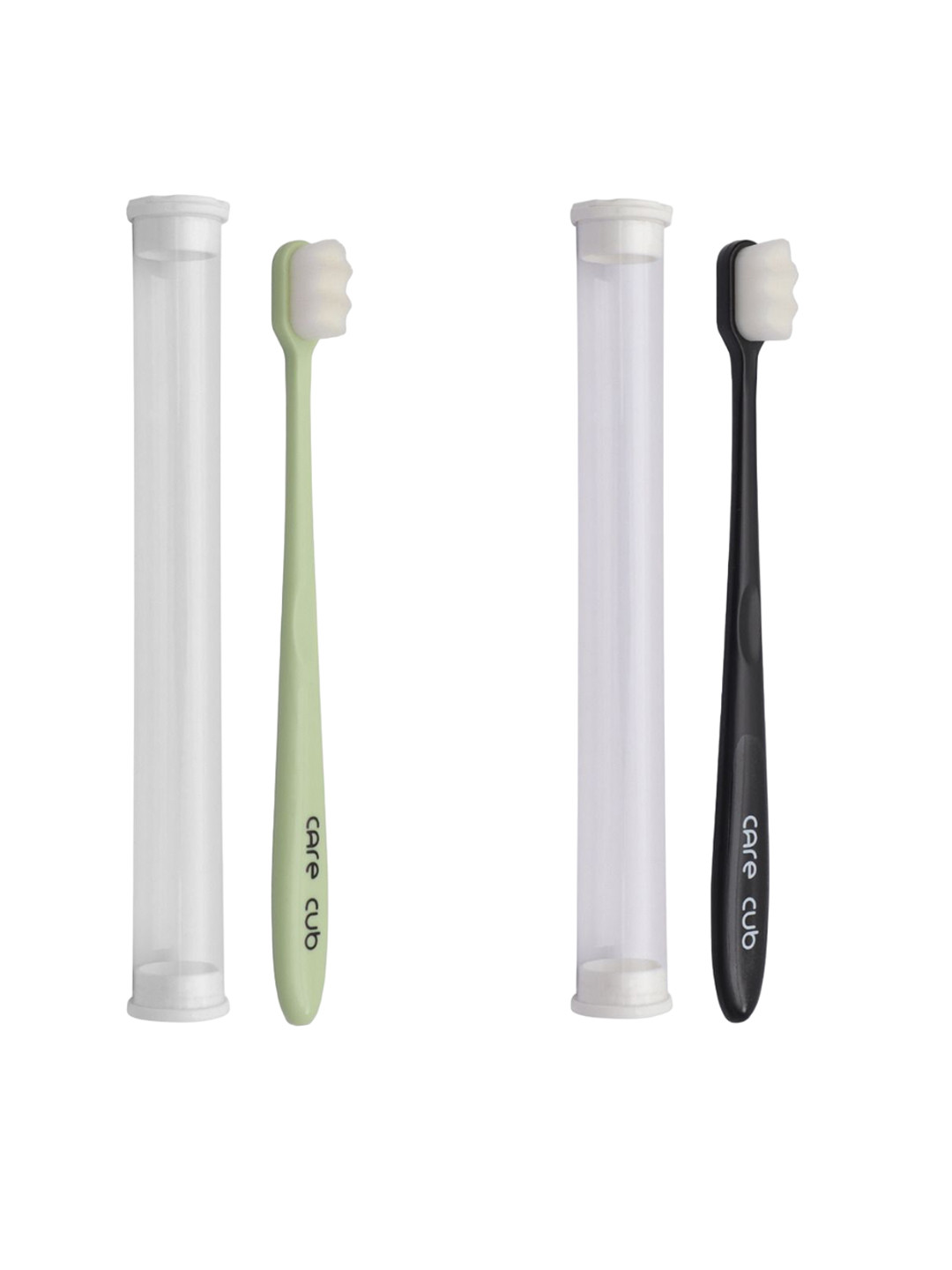

CARE CUB Set Of 2 ZigZag Ultra Soft Nano 10,000 Bristles Oral Toothbrush - Black & Green