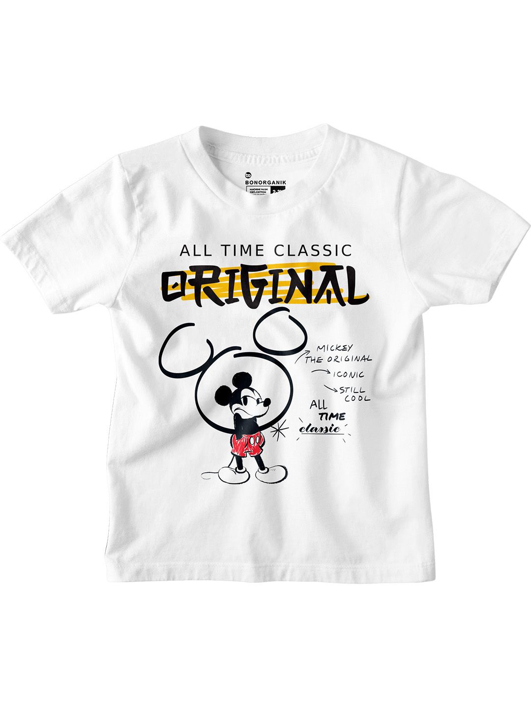 

BonOrganik Boys 3 Printed Applique T-shirt, White