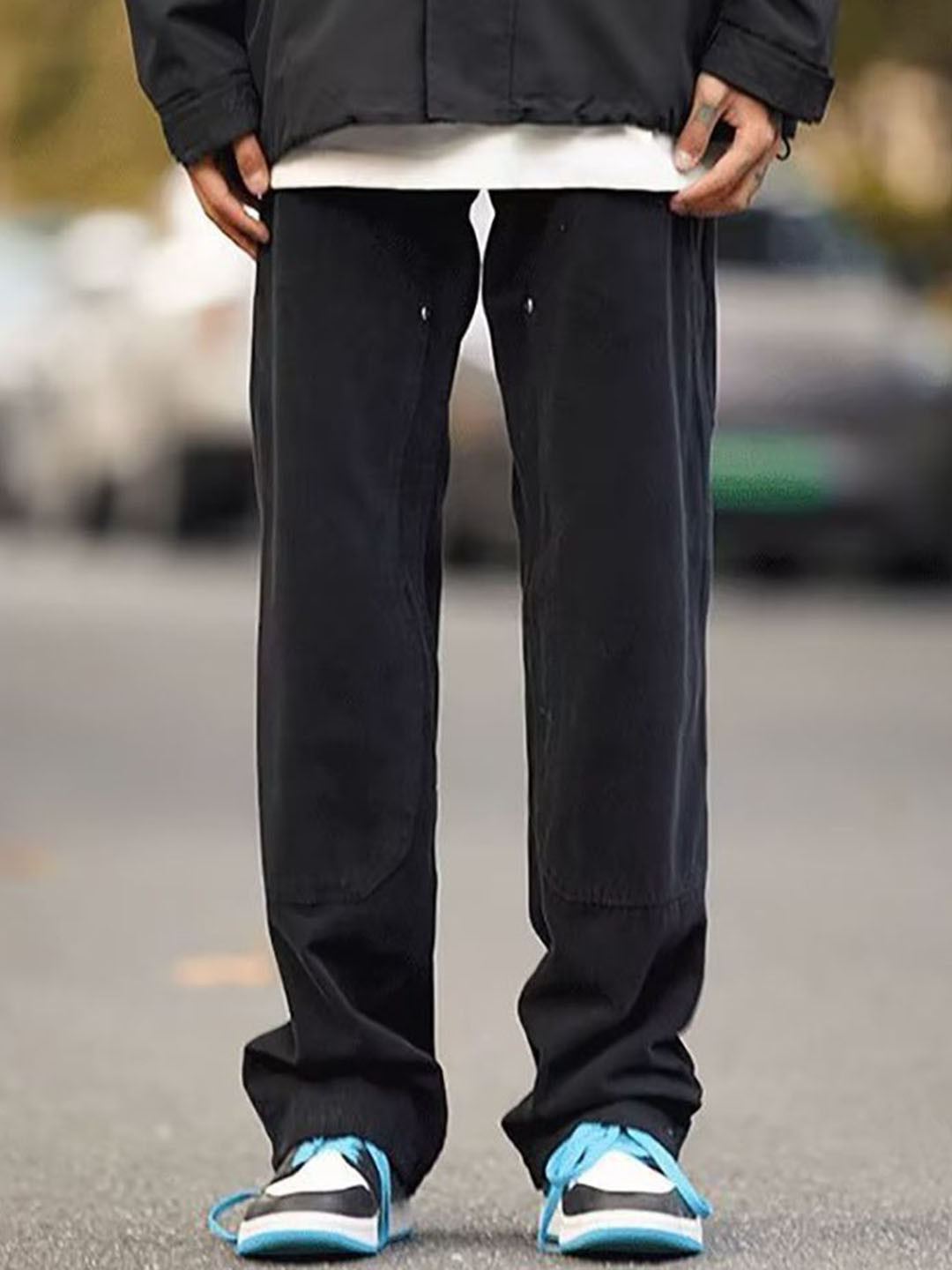 

StyleCast x Revolte Men Solid Easy Wash Regular Trousers, Black