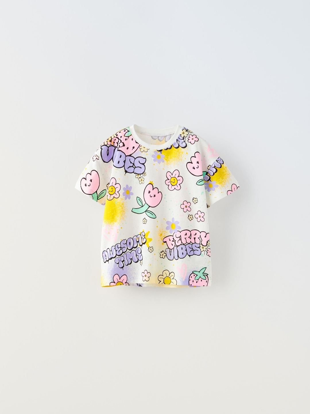 

ZARA Kids-Unisex White Tshirts