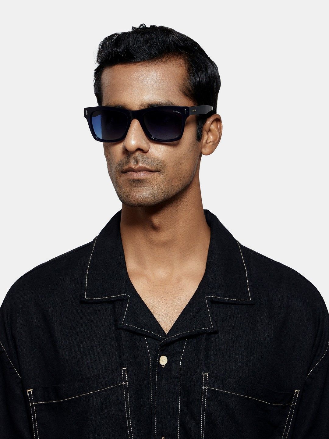 

OPIUM Men Wayfarer Sunglasses with UV Protected Lens OP-10290-C04-55-Crystal, Blue