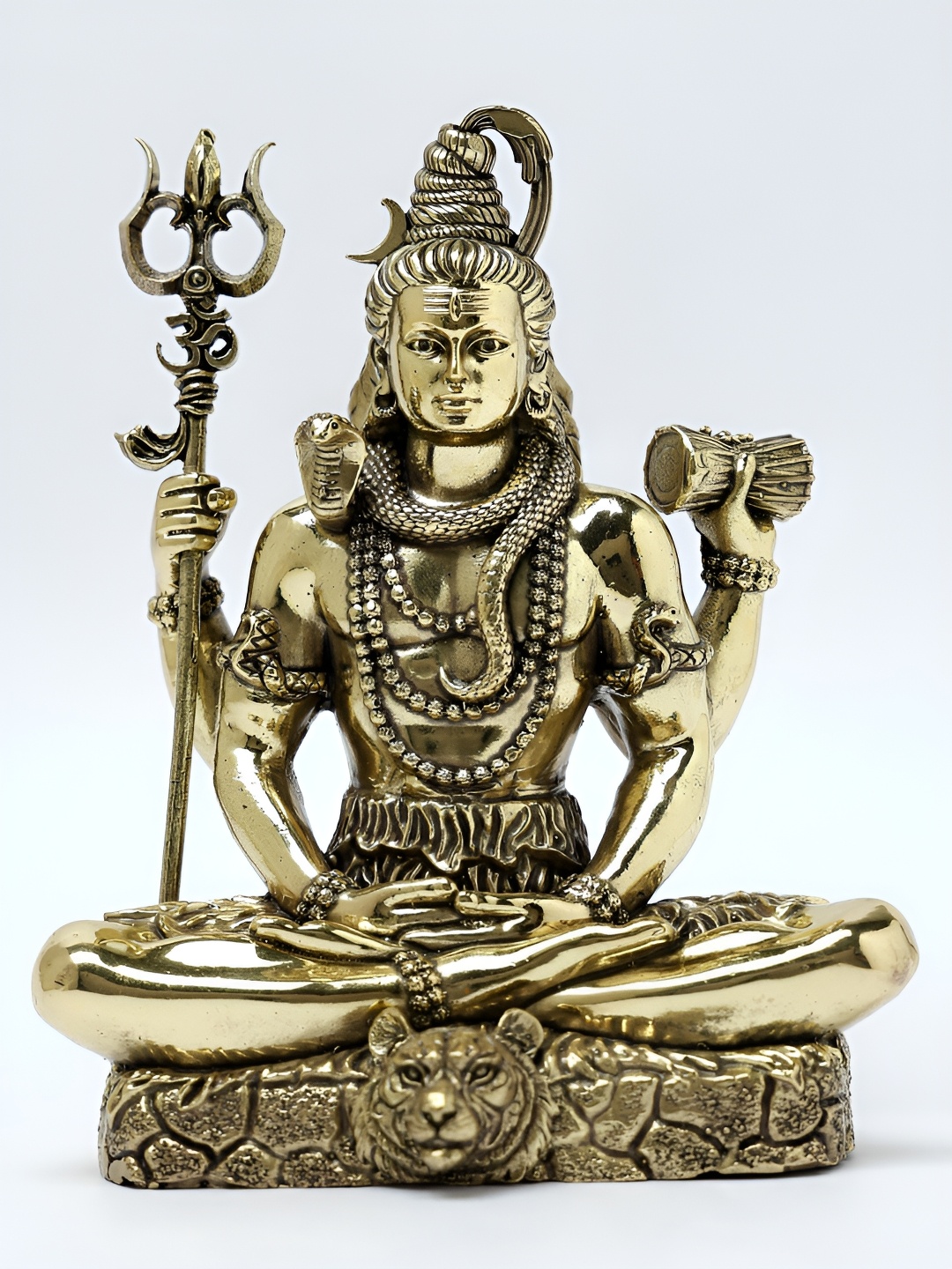 

Exotic India Superfine Sitting Lord Shiva Brass Statue - Different Sizes, Gold