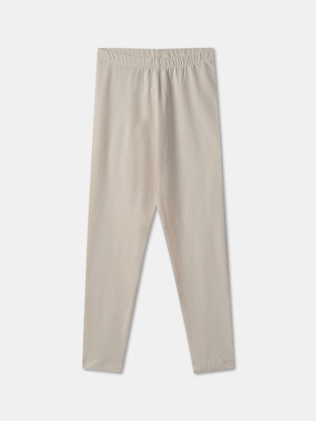 

R&B Girls Cotton Ankle Length Leggings, Cream