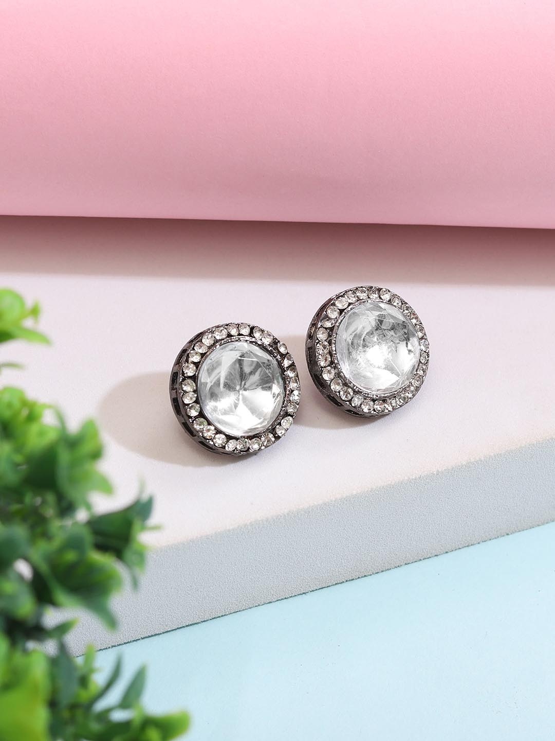 

Styled Diva Contemporary Studs Earrings, Black