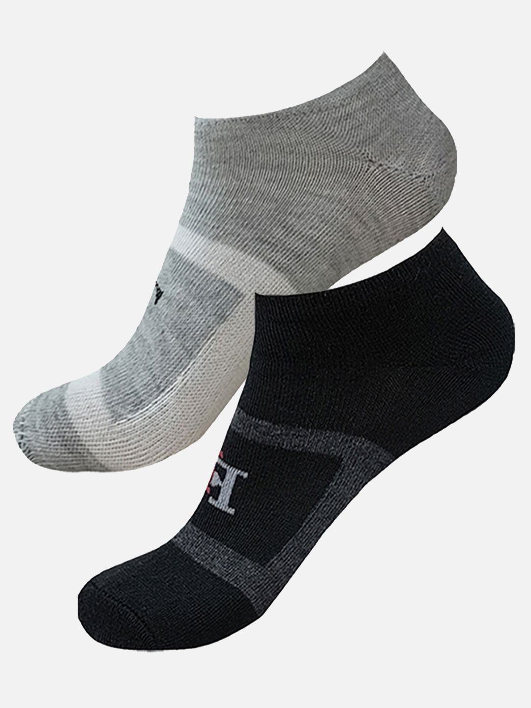 

FIMS Women Pack Of 2 Patterned Ankle- Length Sports Socks, Black