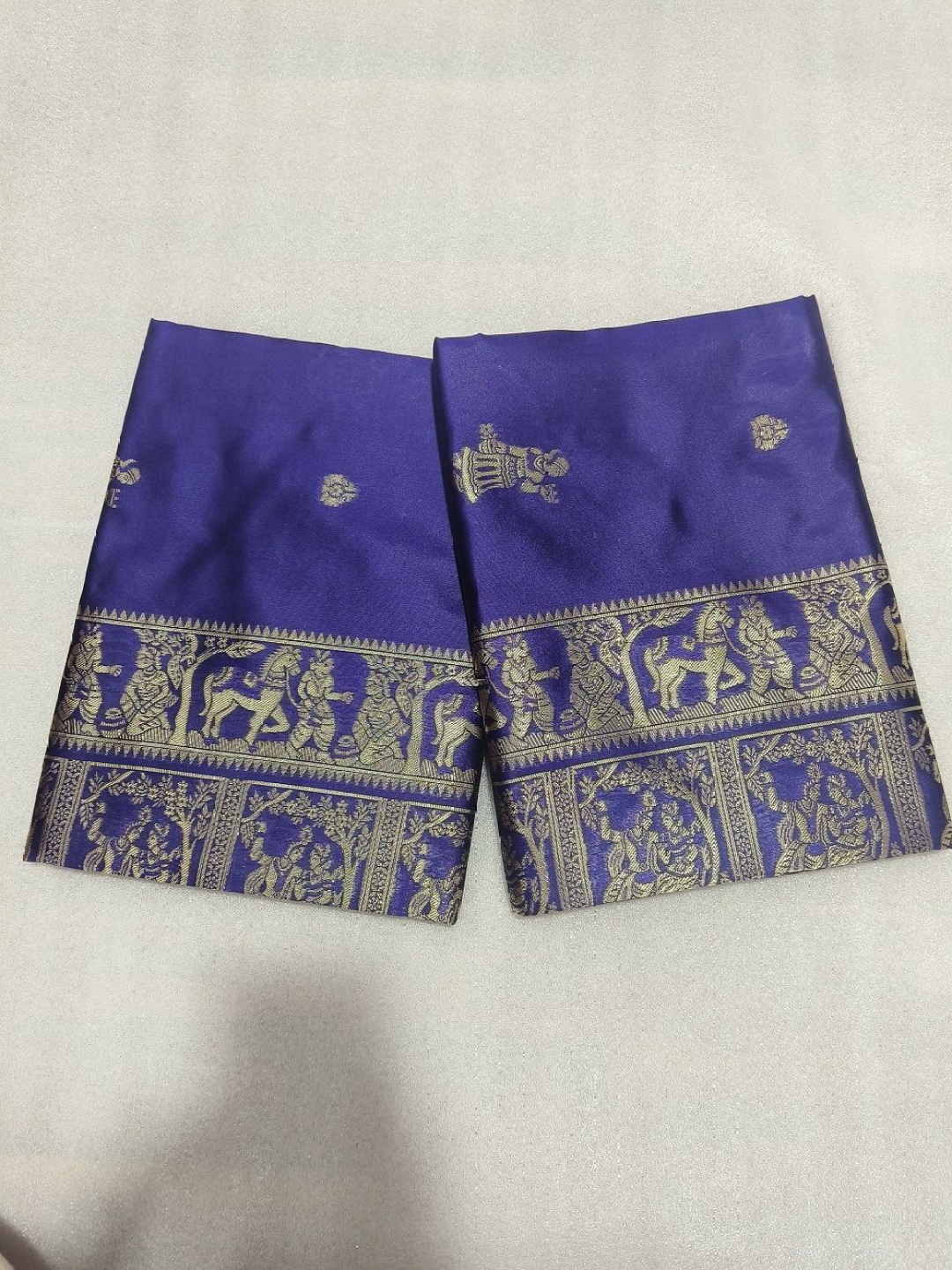 

S.K.C Ethnic Motifs Woven Design Saree, Navy blue