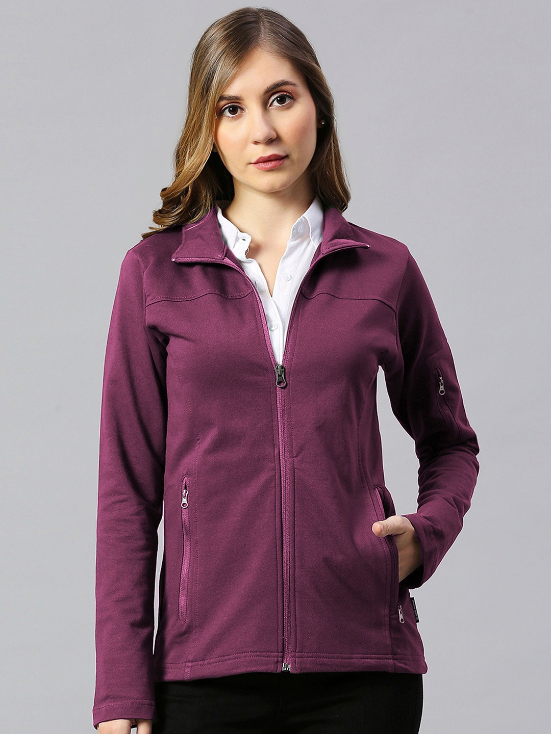 

Dream of Glory Inc Women Windcheater Antimicrobial Outdoor Sporty Jacket, Purple