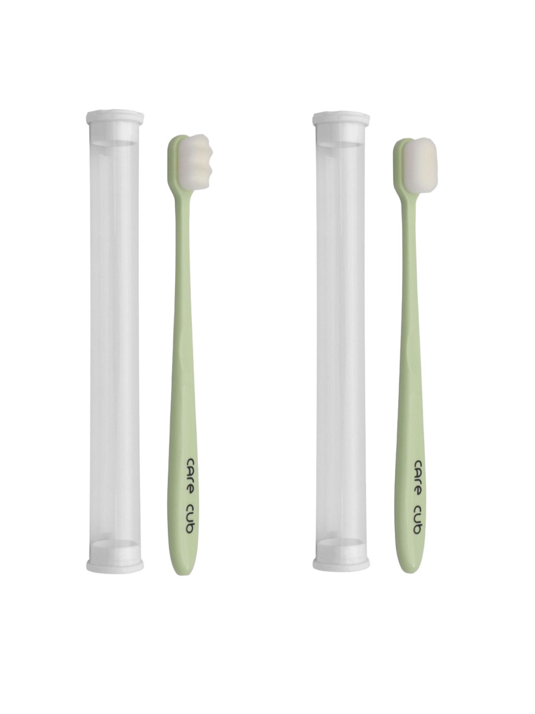 

CARE CUB Set Of 2 Flat & ZigZag Ultra Soft Nano Bristles Toothbrush - Green