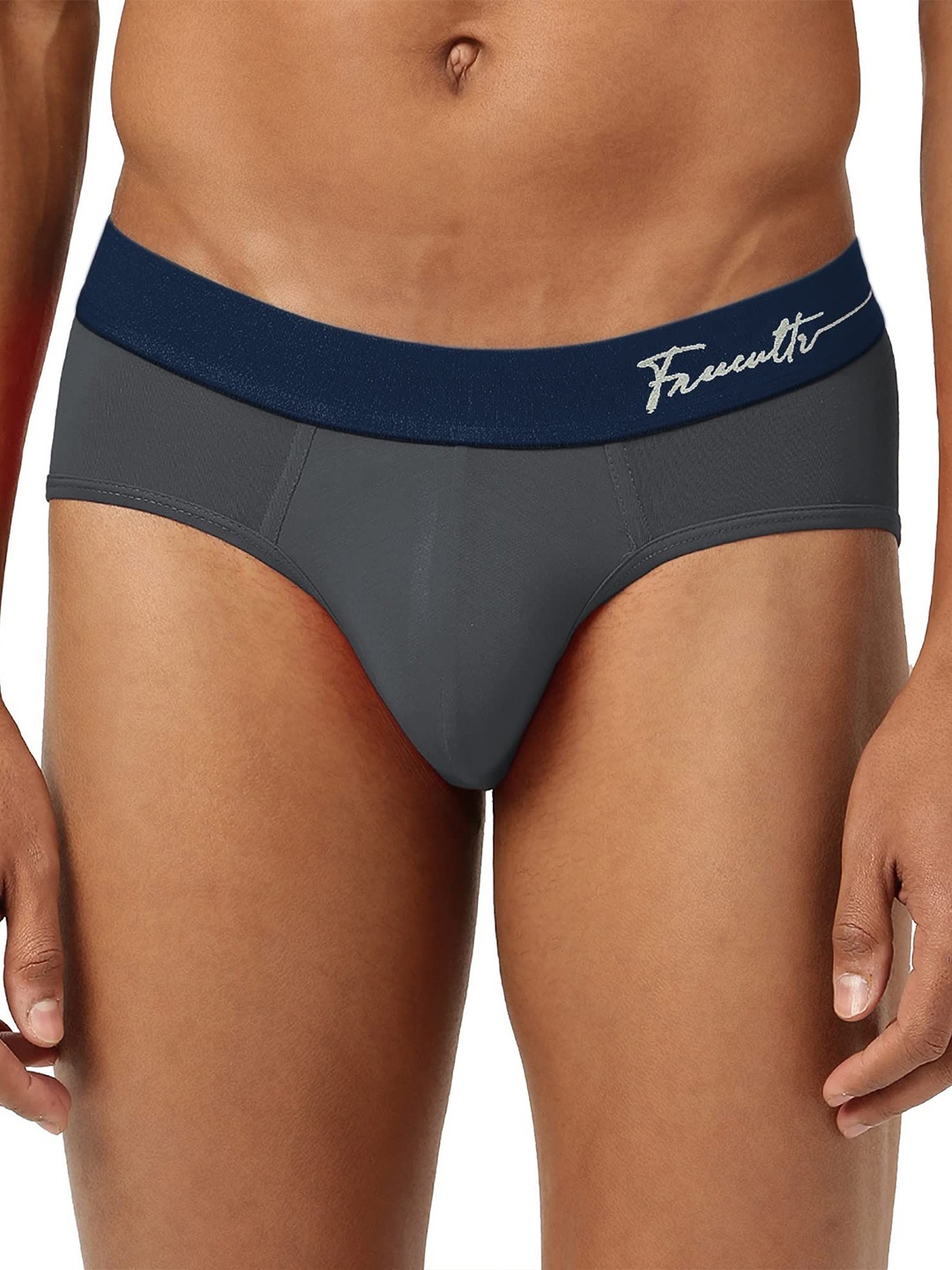 

FREECULTR Men Anti Bacterial Ribbed Basic Briefs, Grey