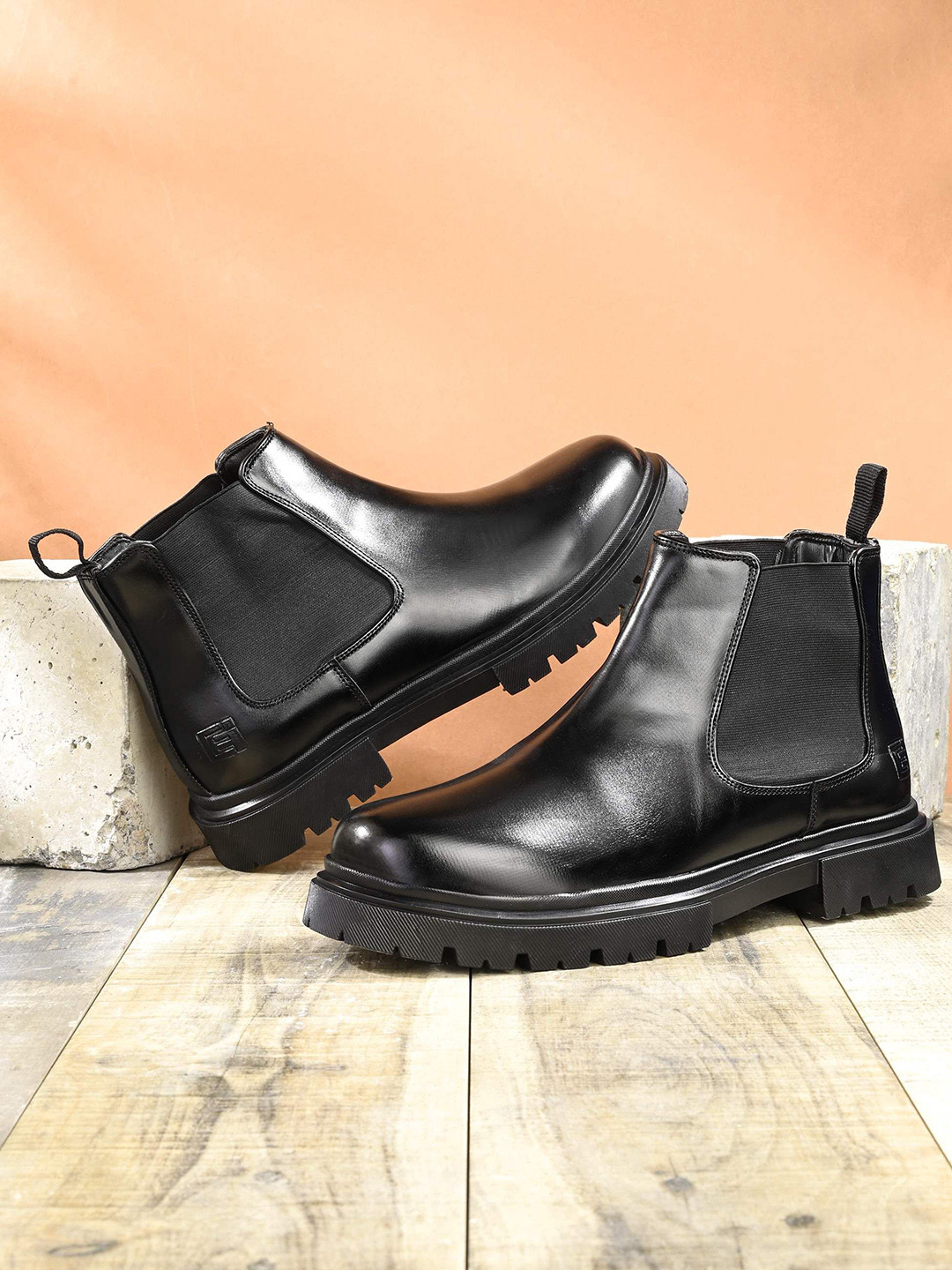 

Eego Italy Men High-Top Chelsea Boots, Black
