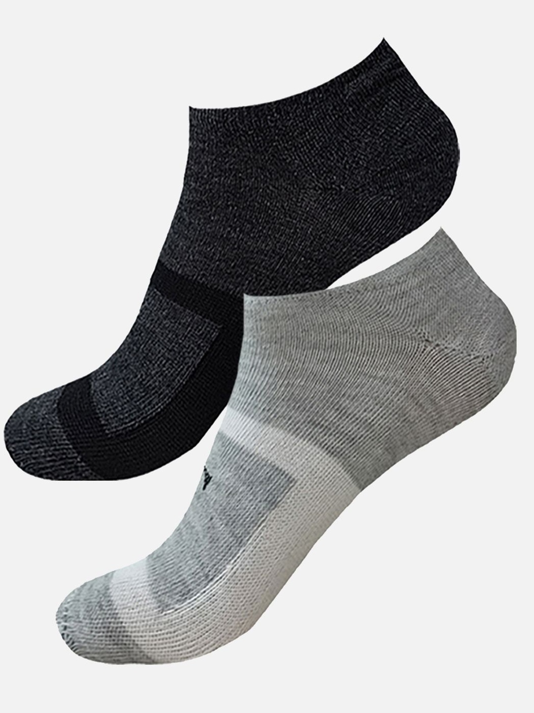 

FIMS Men Pack Of 2 Striped Ankle-Length Socks, Grey