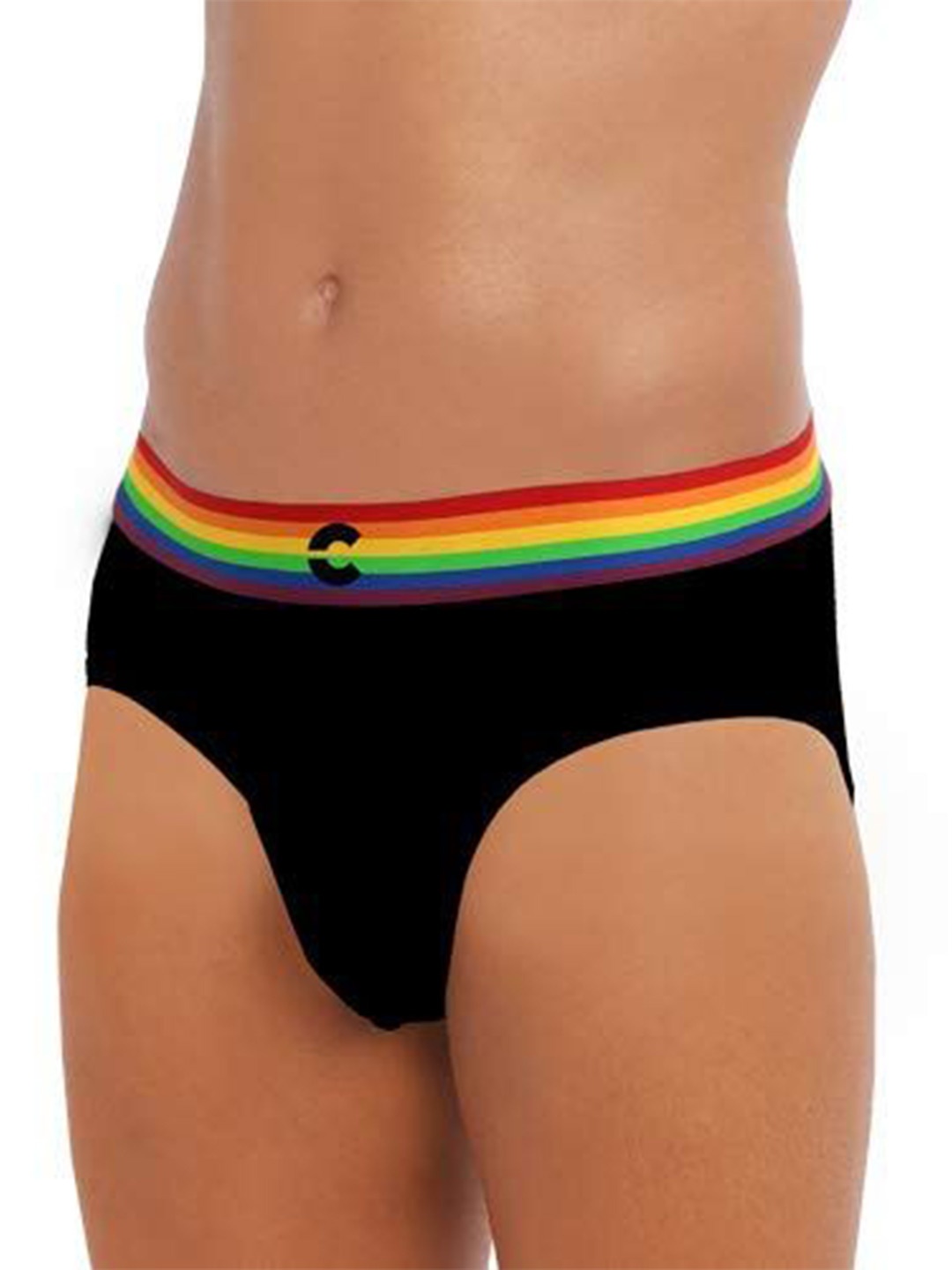 

FREECULTR Men Pack Of 2 Anti Bacterial Ribbed Basic Briefs, Black