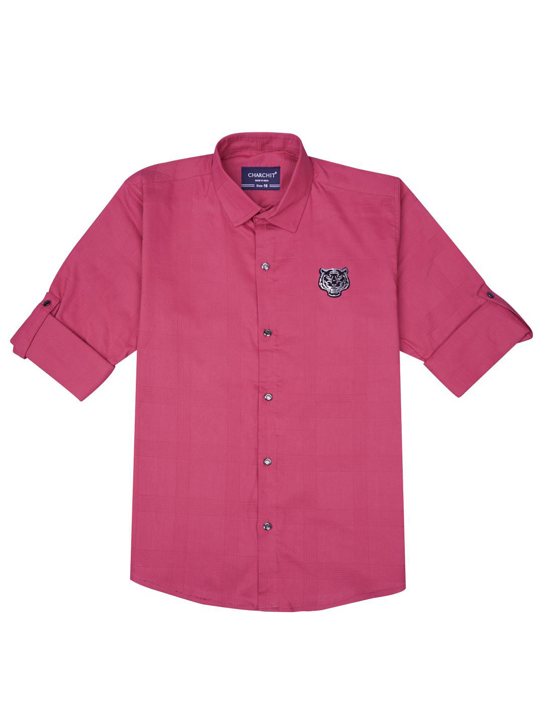 

CHARCHIT Boys Comfort Cutaway Collar Solid Cotton Casual Shirt, Pink