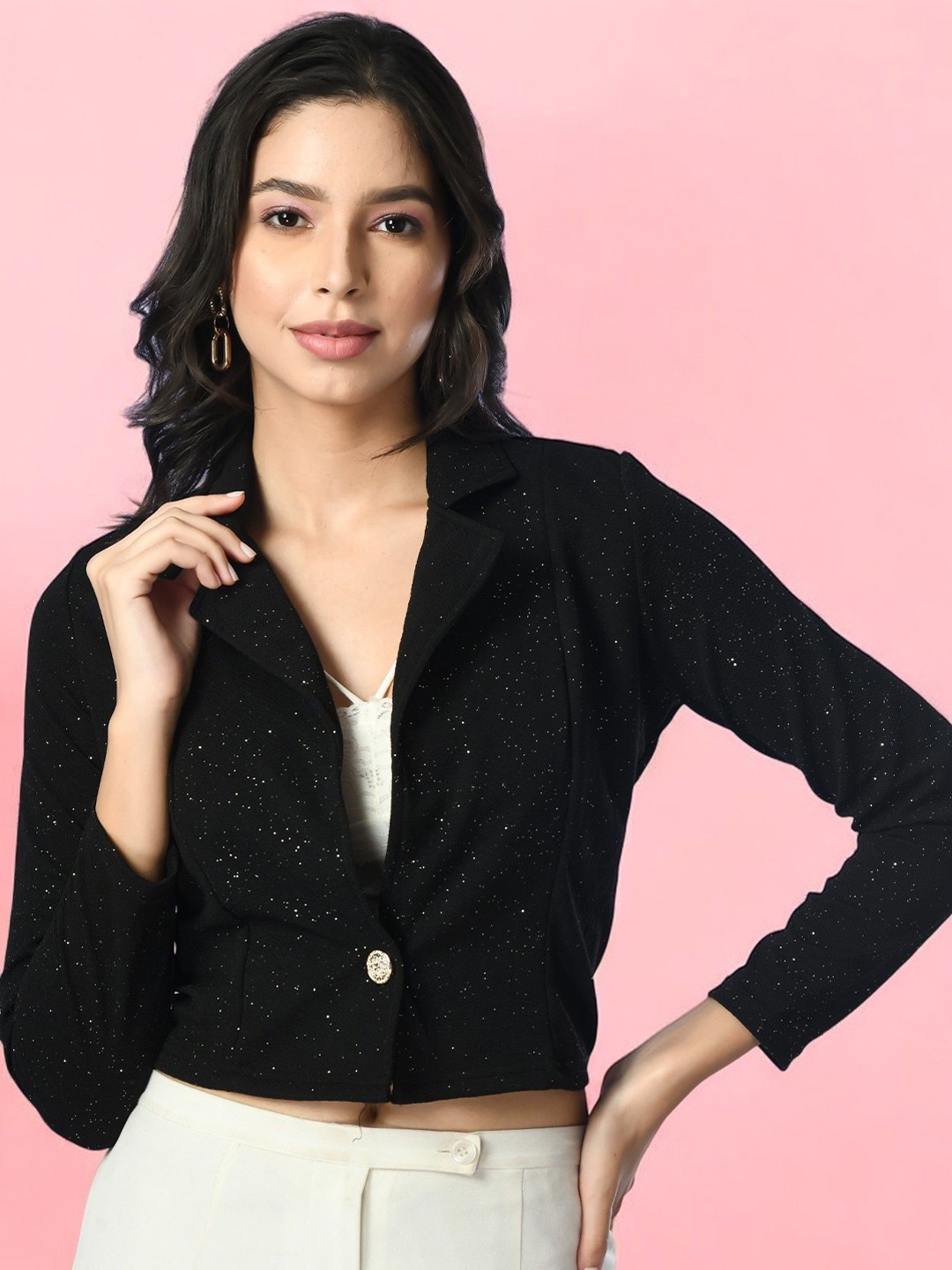 

BAESD Open Front Crop Shrug, Black