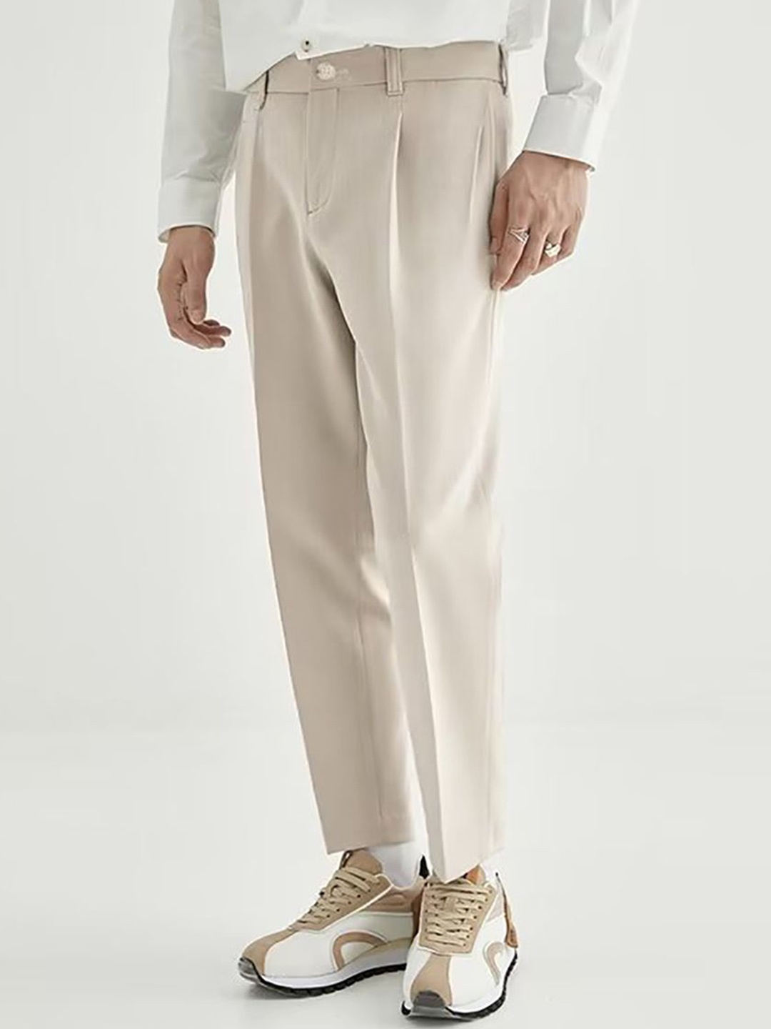 

StyleCast x Revolte Men Easy Wash Casual Trousers, Khaki