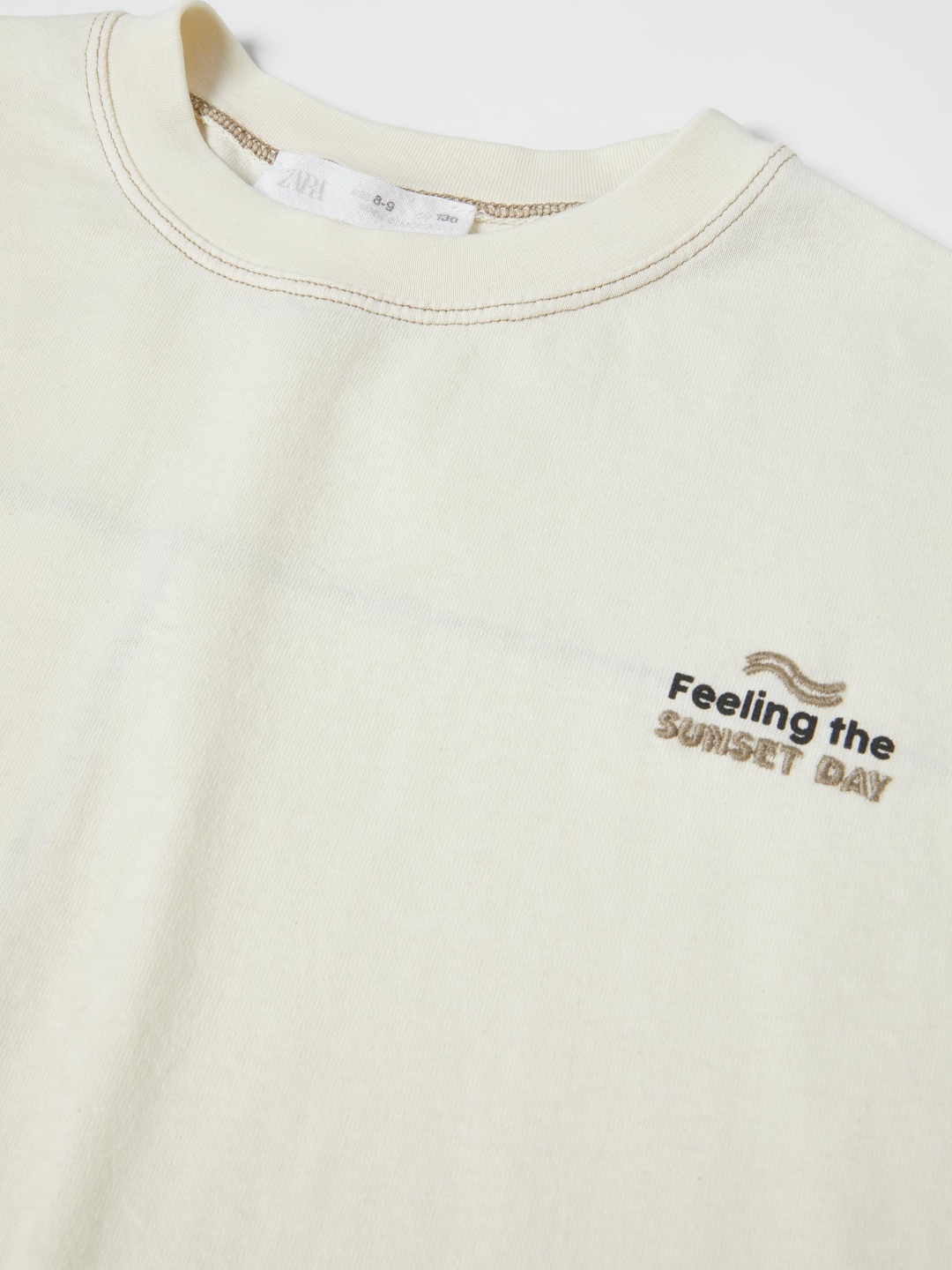 

ZARA Boys Beige Tshirts