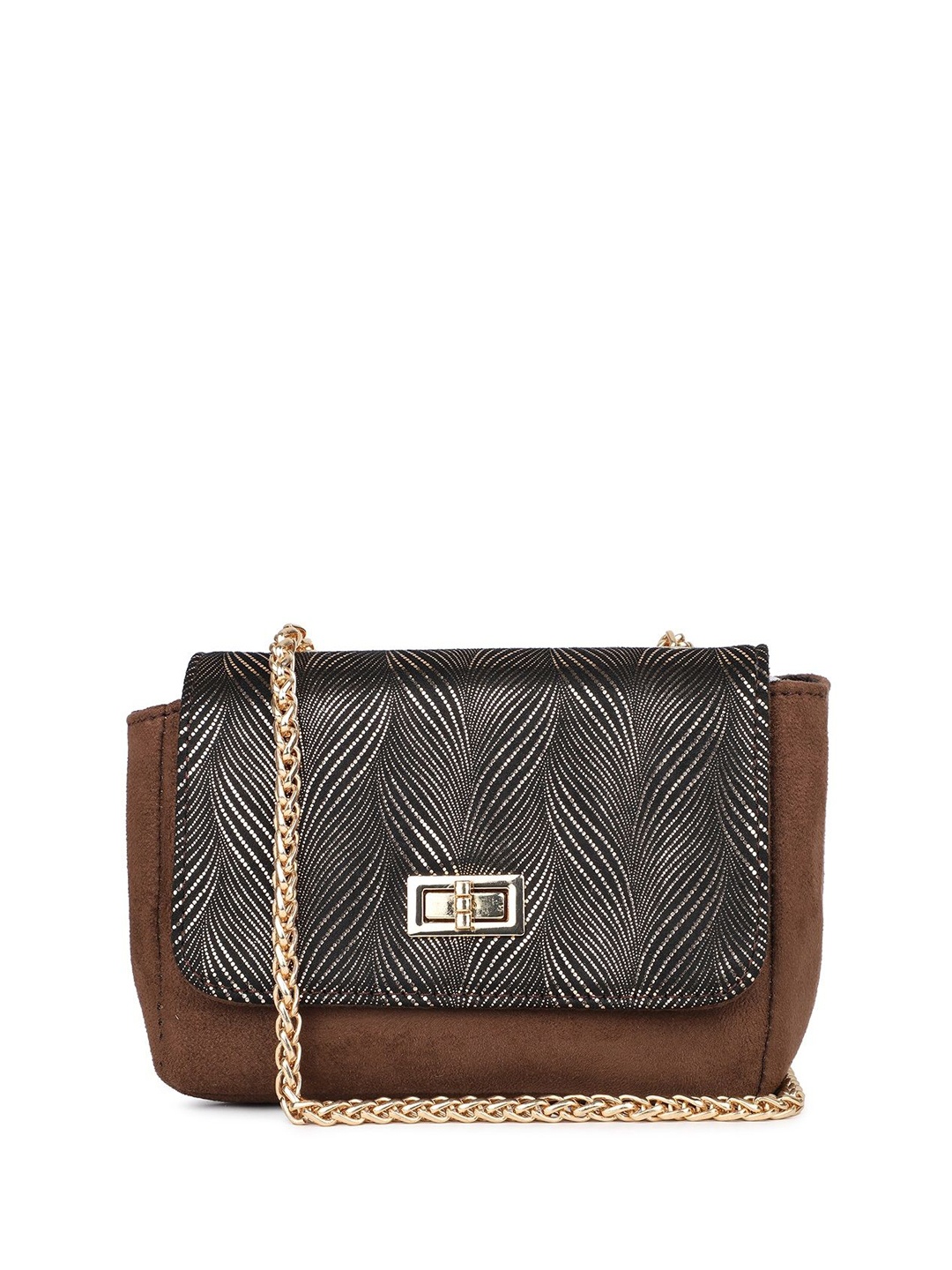 

Inc 5 Women Embellished Structured Sling Bag, Brown