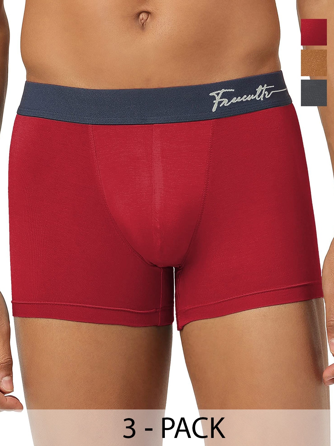 

FREECULTR Pack Of 3 Anti-Bacterial Trunks, Red