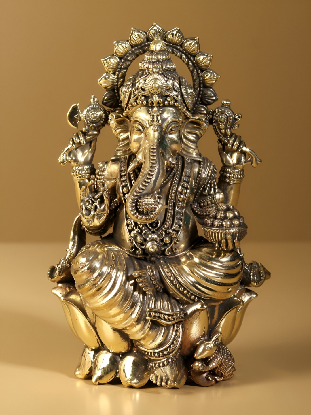 

Exotic India Brass Ekadanta Ganesha Statue, Gold